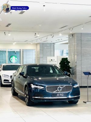 Hình ảnh thực tế chi tiết Volvo S90L T8 Plug in Hybrid Ultra 2025 Màu Xanh Dương Denim Blue nội thất Nâu - Đình Hoàng Volvo Car Đà Nẵng