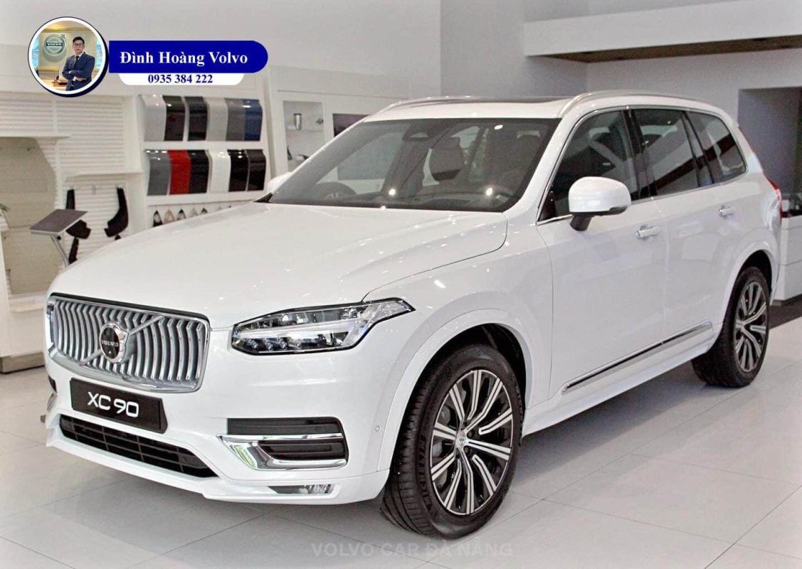 Hình ảnh thực tế chi tiết XC90 B6 Ultimate Trắng Crystal White nội thất Nâu Maroon và Vàng Amber - Đình Hoàng Volvo