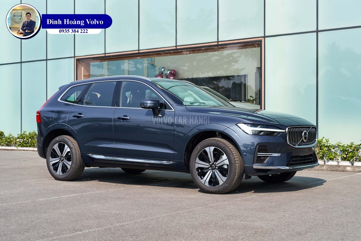 Hình ảnh thực tế chi tiết Volvo XC60 T8 Ultra Plug-in Hybrid 2023 Màu Xanh Denim Blue Nội thất Nâu Maroon và Vàng Amber - Đình Hoàng Volvo