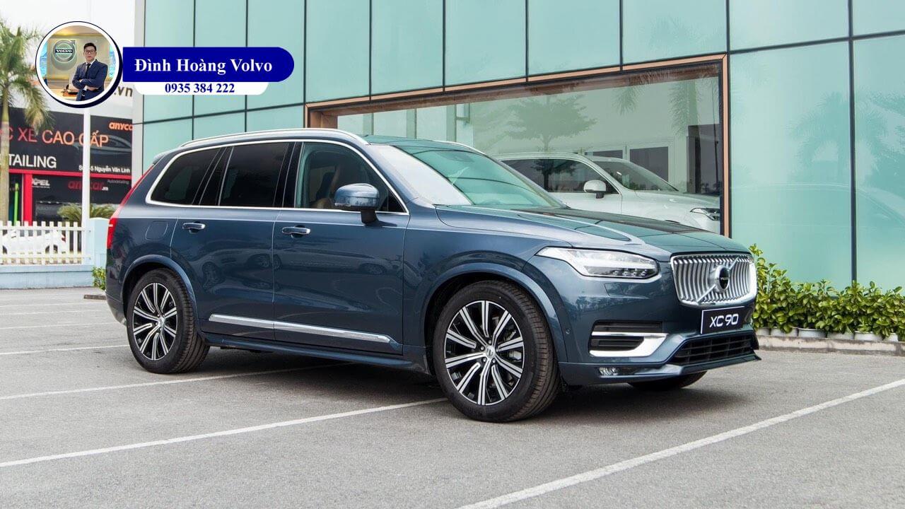 Hình ảnh thực tế chi tiết XC90 B6 Ultimate Màu Xanh Denim Blue nội thất Nâu Maroon và Vàng Amber - Đình Hoàng Volvo