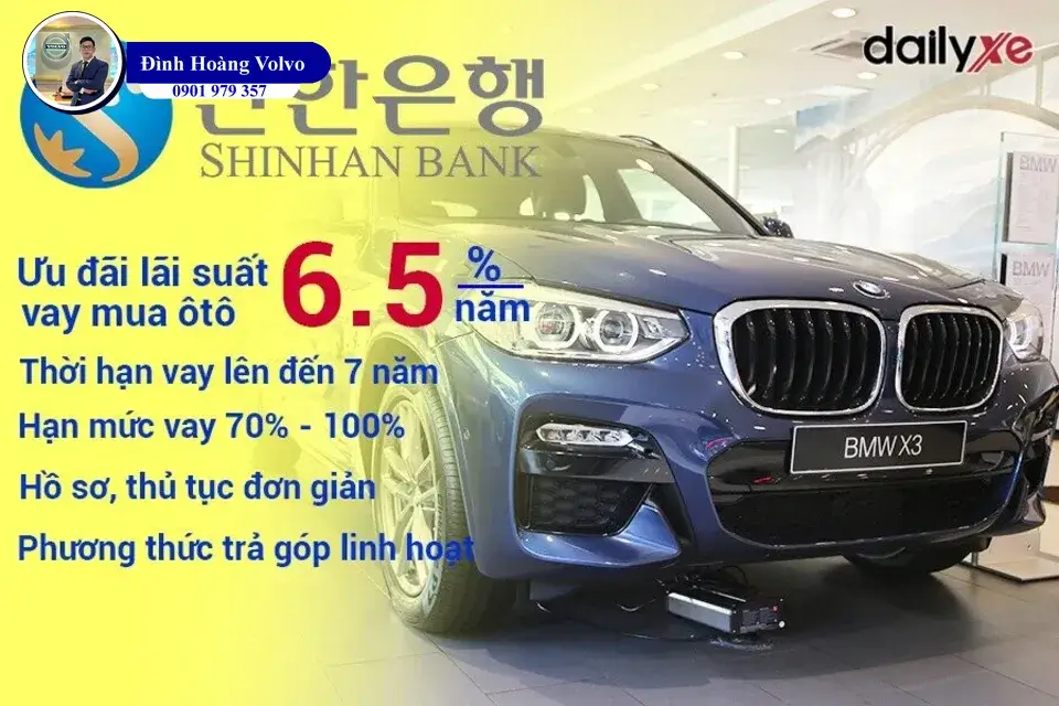 Lãi suất vay mua xe ô tô ngân hàng Shinhan Bank mới nhất 2024 - Đình Hoàng Volvo Car Đà Nẵng