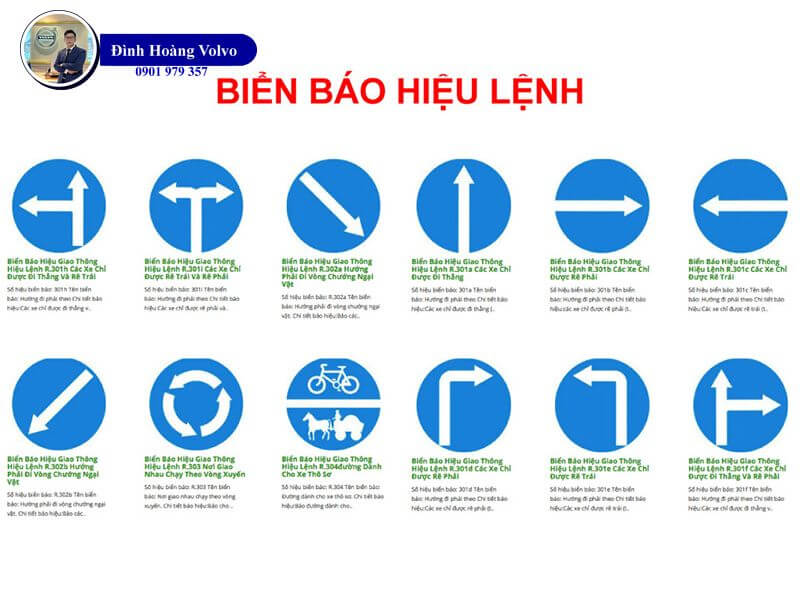 Các loại biển báo hiệu lệnh quan trọng mà bạn nên biết - Đình Hoàng Volvo Đà Nẵng