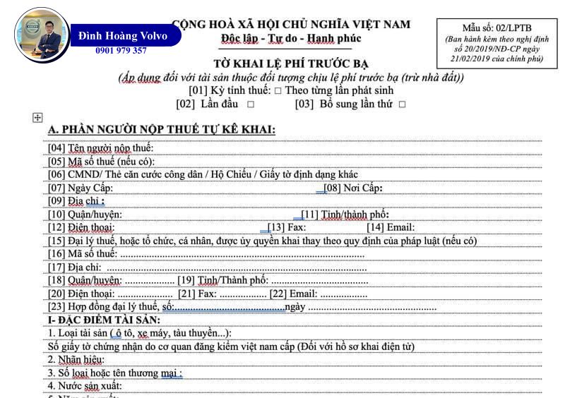 Lệ phí trước bạ xe ô tô cũ là bao nhiêu tiền Cách tính lệ phí - Đình Hoàng Volvo Car Đà Nẵng