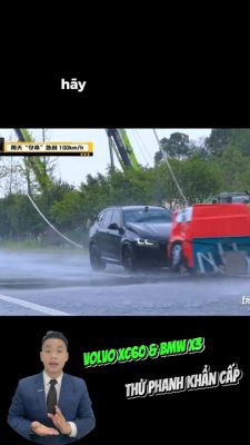 So sánh Volvo XC60 và BMW X3 phanh khẩn cấp trên đường trơn trượt| Volvo an toàn #volvoXC60 #bmwx3