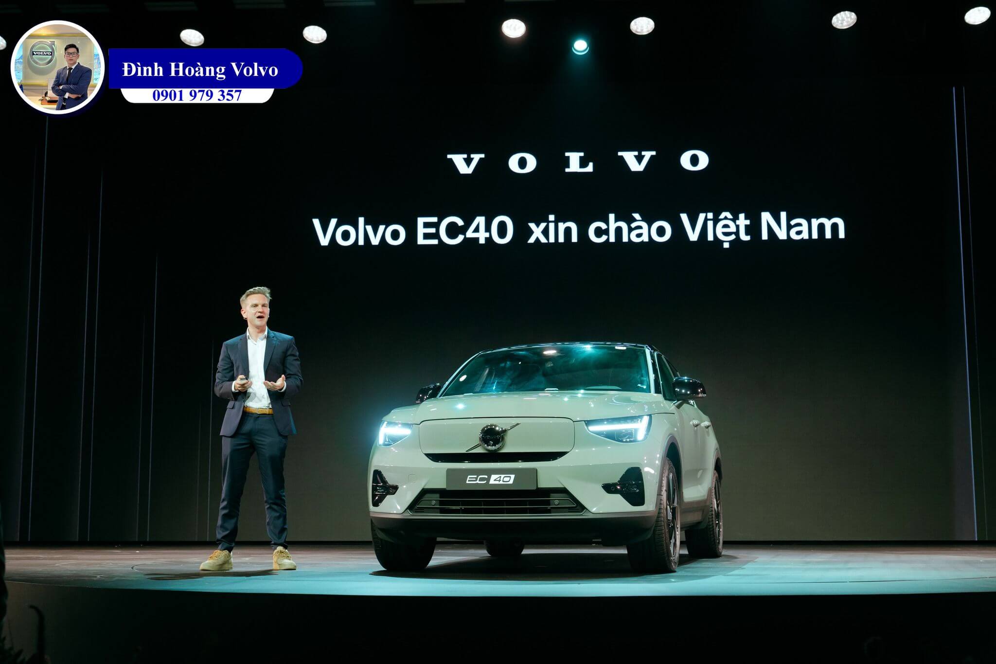 Hình ảnh thực tế chi tiết Volvo EC40 Ultra 2025 Màu Xanh Rêu Sage Green nội thất Đen Charcoal Leather - Đình Hoàng Volvo Car Đà Nẵng