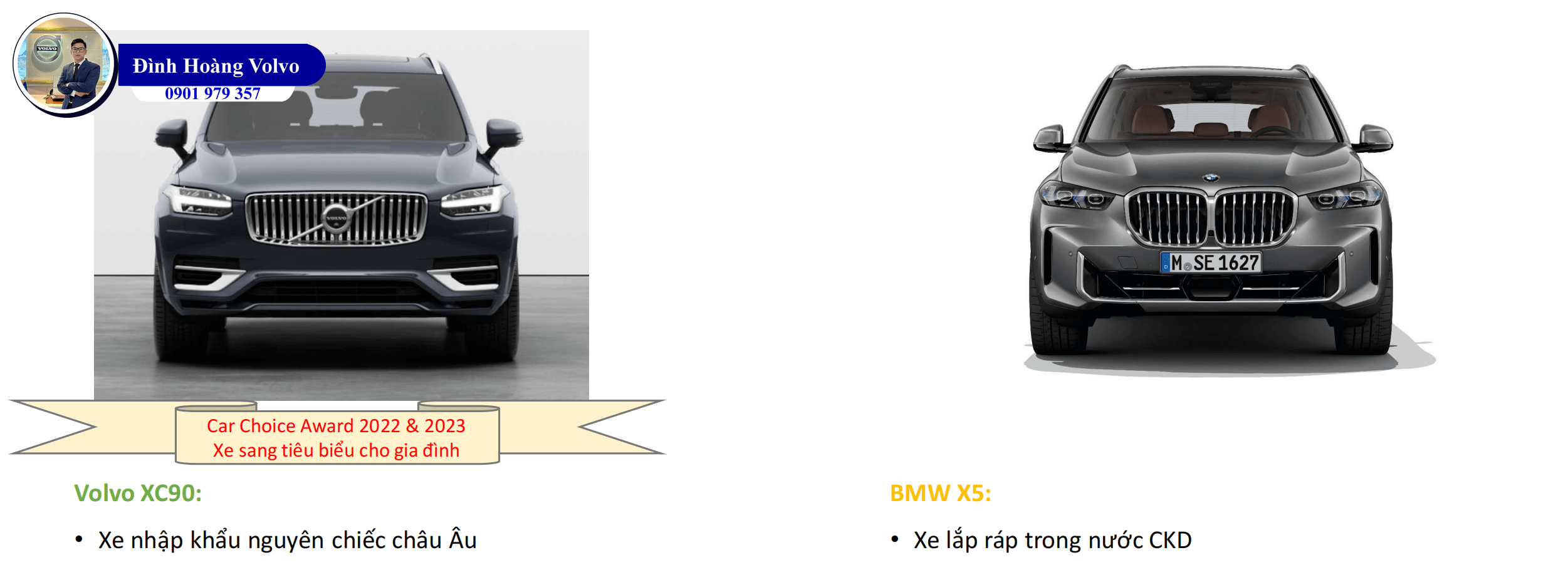 7 Điểm Volvo XC90 Ưu thế hơn khi so sánh BMW X5 - Đình Hoàng Volvo Car Đà Nẵng